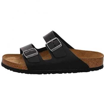 Birkenstock Arizona Soft Footbed Waxy Leather Sandals Black