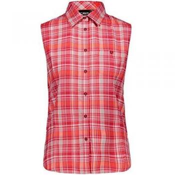 Cmp 39t6396 Women's Sleeveless Shirt - Red Fluo / Off White / Ice XS