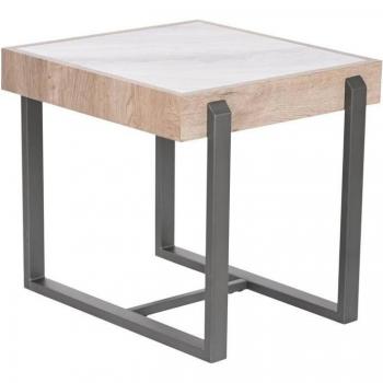 Mesa auxiliar metal piedra sinterizada 50x54x50