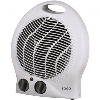 Sogo CAL-SS-18305 Termoventilador Turbo Redondo, 2000 W, Otro, Blanco