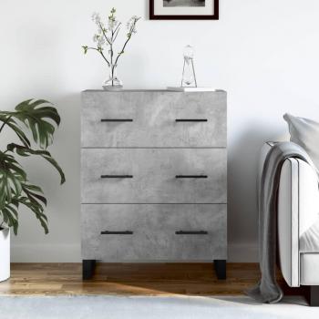 Aparador de madera de ingeniería 69,5x34x90 cm Mueble de Almacenaje de Salón en color gris hormigón