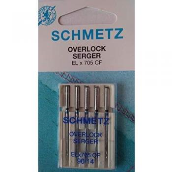Schmetz Agujas de máquina de coser para máquinas overlock ELx705, 5 unidades de grosor 90 CF