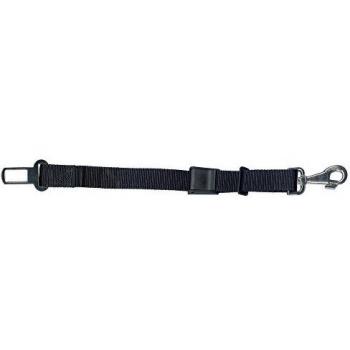 ICA DR890 Cinturón de Nylon Largo con Enganche y Mosquetón Metálico para Coche, Negro