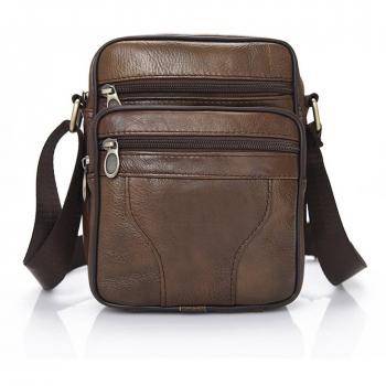 Realmark Bolso bandolera de piel auténtica para hombre, bolso de negocios