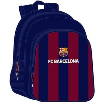 Mochila Escolar F.C. Barcelona Junior Adaptable a Carro, Ideal para Niños en Edad Escolar, Cómoda y Versátil, Calidad y Resistencia, Dimensiones 32x12x38 cm, Color Azul Marino/Gran
