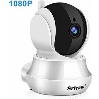 Sricam IP Cámara 720P HD, Cámaras de Vigilancia WiFi Interior, Intercomunicador bidireccional, Visión Nocturna, Detección de Movimiento, Monitor para casa, bebé y mascotas, Compatible con iOS Android