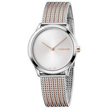 Calvin Klein K3M22B26 Minimal Bicolor Quartz Silver Dial Unisex Watch
