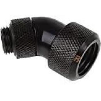 Alphacool 17409 Eiszapfen 16mm HardTube compression fitting 45° rotatable G1/4 - knurled - deep black Water cooling Fittings