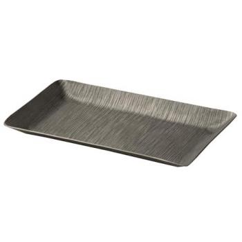 Centro de Mesa Espejo Elegante de Aluminio Gris 27x16x2 cm