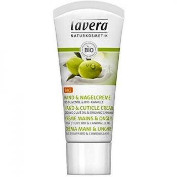 Lavera Crema de manos y uñas 2 en 1, cuidado de aceite de oliva orgánico y manzanilla orgánica, tamaño de muestra, 3 unidades