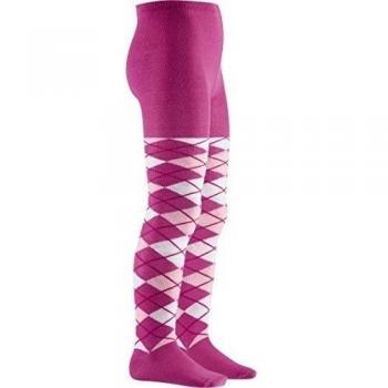 Playshoes Strumpfhose Karo, Textiles Vertrauen Nach Oeko-Tex Standard 100 - Medias para niñas, Rosa