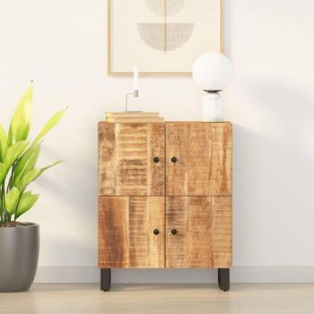 Aparador de madera maciza de mango con 4 puertas, dimensiones 60x33x75 cm