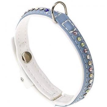 Collar Lux C15/28 Turquesa y Blanco para Mascotas