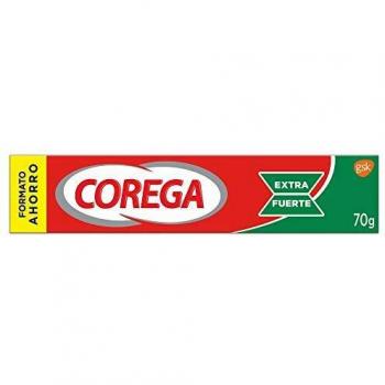 Corega Extra Fuerte - Crema Fijadora para Prótesis Dentales, Sabor a Menta Fresca - 70 g