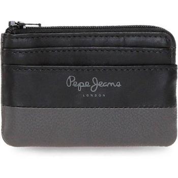 Monedero Pepe Jeans Dual Negro de piel genuina con compartimentos dobles