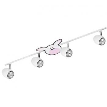 Lámpara de Techo Rubby para Niños, Metal Cromo y Blanco, 79x12,5x12,5 cm