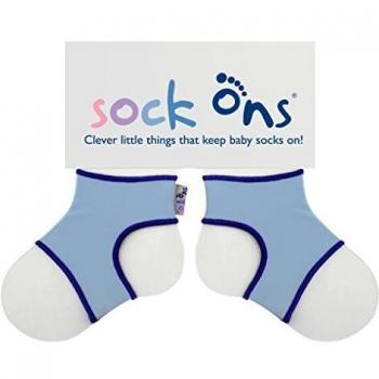 Sock Ons - Calcetines para bebés, de 0-6 meses, color blanco azul celeste Talla:0-6 meses