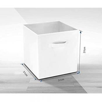 GREATOOL Caja de Almacenaje Plegable , Pack 4 Unidades 31x31x31cm, Cajas organizadoras en Tela, Caja para organizar Ropa, Juguetes y Sábanas en Armarios