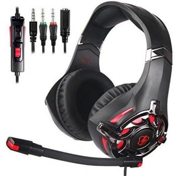Auriculares Gaming para PS4 PC, SUPSOO G820 Cascos Ruido Reducción de Diademas Cerrados Profesional con Micrófono Limpio Sonido 3.5mm Compatible Xbox One Tablet Laptop Mac Smartphones