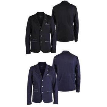 Chaqueta de Concurso Hípico Infantil QHP Perry, Azul/Negro, Talla 164