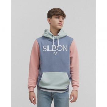 Silbon - Sudadera de hombre multicolor con capucha
