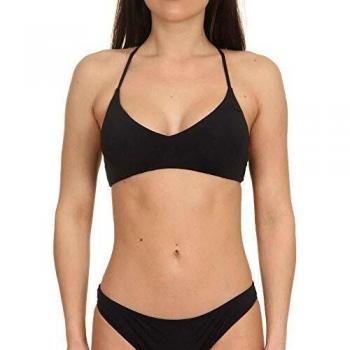 Roxy - Top de Bikini Triangular Deportivo - Mujer - S - Negro
