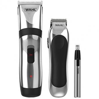 Cortadora de Cabello Wahl Recargable Inalámbrica con Set de Afeitado y Recortadora de Nariz y Oídos 9655-805