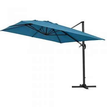 Sombrilla de jardín Sun 4' aluminio deportado rectangular 3 x 4 m azul