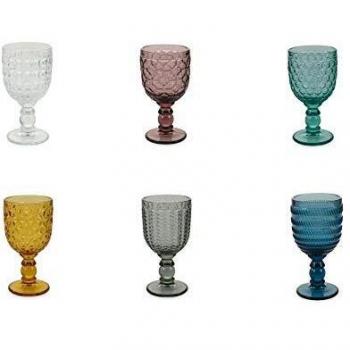 Villa d'Este Home Tivoli 2421207 Geometrie - Juego de 6 copas de cristal, multicolor
