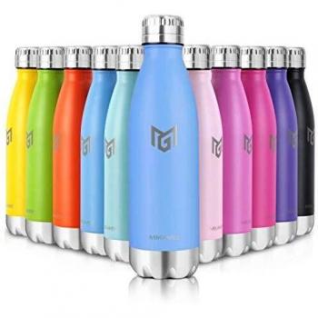 MIKAMEE Botella de Agua Acero Inoxidable 350/500/650/750ml | Aislamiento de Vacío de Doble Pared airBottle | sin bpa Botella termica | Mantiene 24h frías/12h Calientes | para Niños, Deporte, Oficina