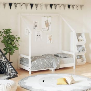 Cama infantil 70x140 cm en madera maciza de pino blanco Vidaxl