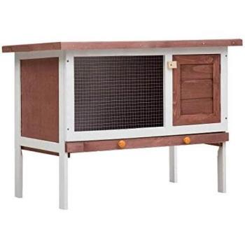 vidaXL Outdoor Rabbit Hutch 1 Layer Brown Wood