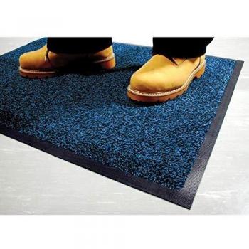 Felpudo Lavable COBAwash de Caucho Nitrilo Negro/Azul, 0.85m x 0.6m