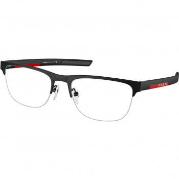 Prada Linea Rossa PS51QV 1BO1O1 Men's Eyeglasses Black Size 55 - Frame Only with Blue Light Block Available
