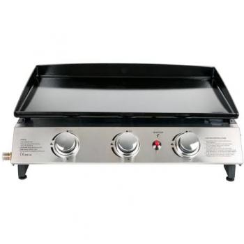 Plancha a Gas Beneffito II - Acero Laminado en Frío Esmaltado - 3 Quemadores de Acero Inoxidable - Cocción Homogénea y Sabrosa - 7.5 kW