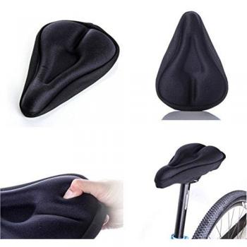 Cubierta con acolchado de gel para sillín de bicicleta, color negro