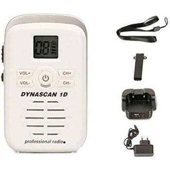 Dynascan 1D Blanco - Walkie Talkie Compacto Profesional PMR-446 de Uso Libre