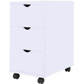 vidaXL Cajonera 33x45x60 cm Color Blanco Organizador Almacenamiento Sinfonier
