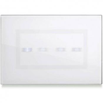 Placa Ave Vera Touch Blanca 4 Módulos en Vidrio 44PVTC4BL