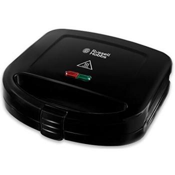 Russell Hobbs Sandwichera Classics - 2 Porciones, Revestimiento Antiadherente, Fácil Limpieza, Indicador Luminoso, Asas con Pestaña de Cierre, 700 W, Negro - 24520-56