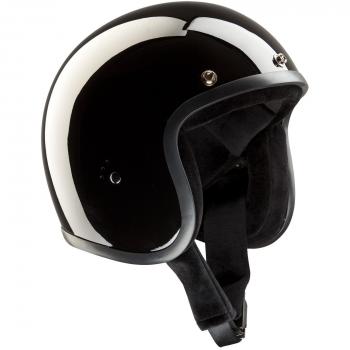 Band-It – Casco Jet semi-integral de moto, modelo clásico, con visera parasol, brillante, color negro, Hombre, Jet glänzend schwarz, glossy black