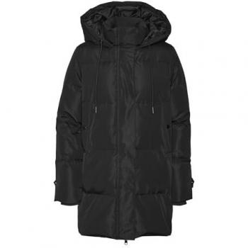 Chaqueta de plumas Vero Moda Leonielea con capucha, color negro, talla M