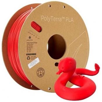 Polymaker Filamento PLA mate de 1,75 mm rojo 1 kg filamento PLA 1,75 – impresión de filamento de impresora 3D PolyTerra PLA con la mayoría de impresoras 3D con filamento 3D