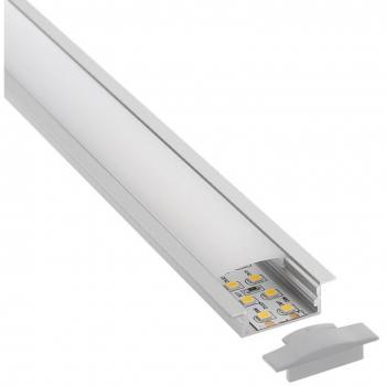 Kit Perfil Aluminio Empotrable Kobe Big para Tiras LED 1 Metro