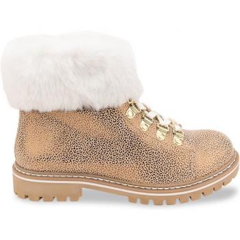 Les Tropéziennes par M Belarbi Lacen Women's Mid Boots in Gold, Beige Leopard, Size 8 UK
