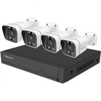 Kit de Videovigilancia Foscam FNA108E-B4-2T Cablado 8 Canales con 4 Cámaras 3840 x 2160 Pixeles