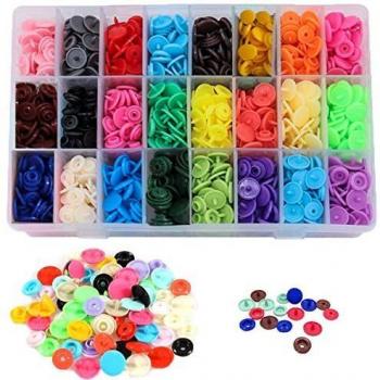 Botones de Presion de Plastico T5 Botones Redondos Snaps Resin Botones Plástico Botón de Presión de Resina DIY 24 Colores 12mm de botones 360 Sets