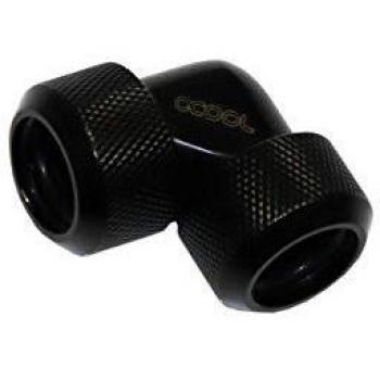 Adaptador de Cubitos de Hielo 90° para Tubo Rígido 16mm - Conexión en Acrílico y Latón - Negro Profundo
