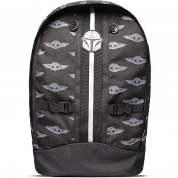 Mochila Star Wars: The Mandalorian Modelo BP406873STW - Mochila de tela resistente, diseño exclusivo de The Mandalorian y The Child, múltiples compartimentos, correas ajustables, tamaño ideal para uso escolar o diario