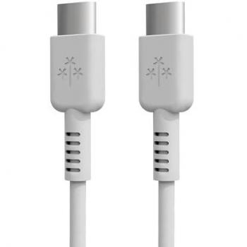 Cable Hune Eco USB-C a USB-C 1m Blanco, Carga Rápida 3A (60W), TPE Reciclado, Certificado The Climate Label